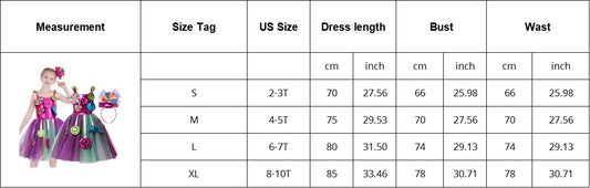 Purim 2026 Girls Disguise Candy Dress Children Colorful Dress Carnival Birthday Party Gift for Girls Lollipop Cosplay Costume