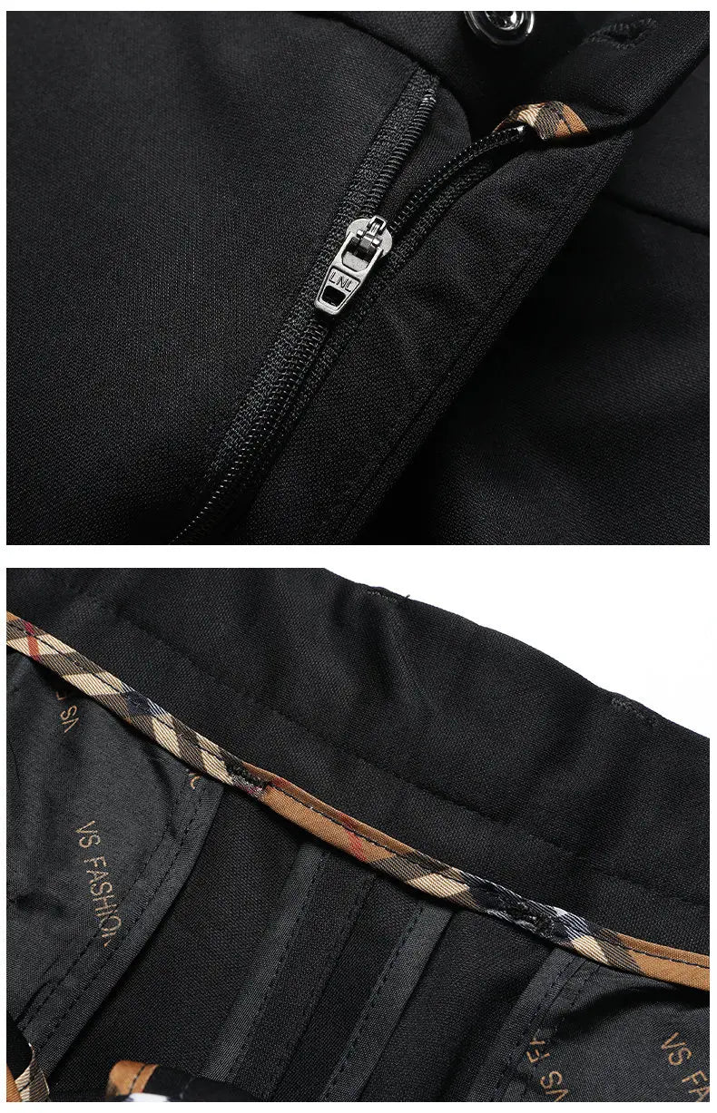 2-Pack Men's Loose-Fit Versatile Casual Dress Pants, Featuring Stylish Embroidery, Suitable for Daily Wear, Office & Outings