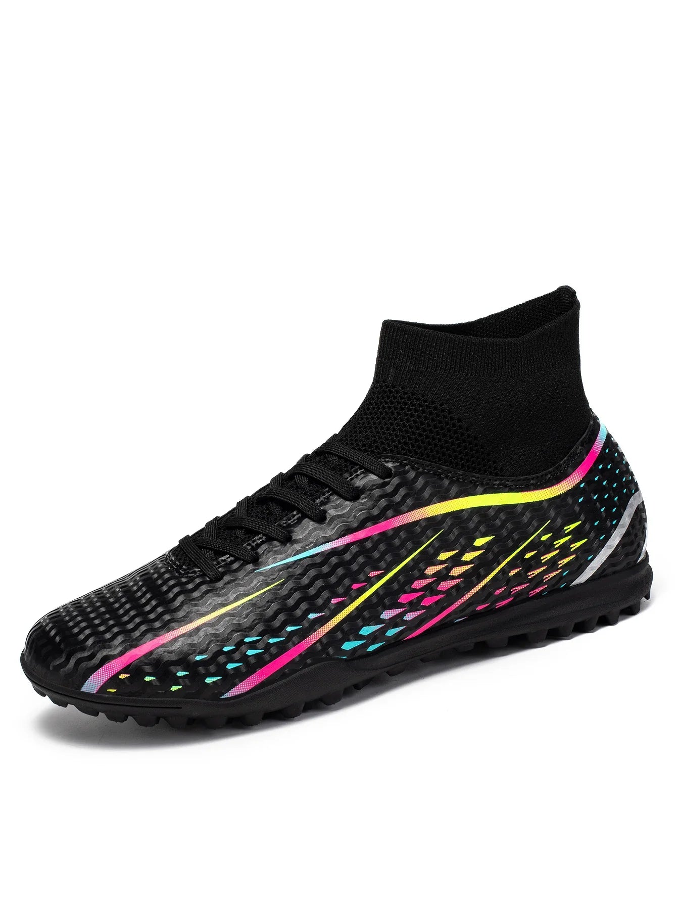 Wear Resistant TF Turf Soccer Boots PU Elastic Fabric Upper Rubber Stable Grip Sole Youth Boys Girls Football Shoes
