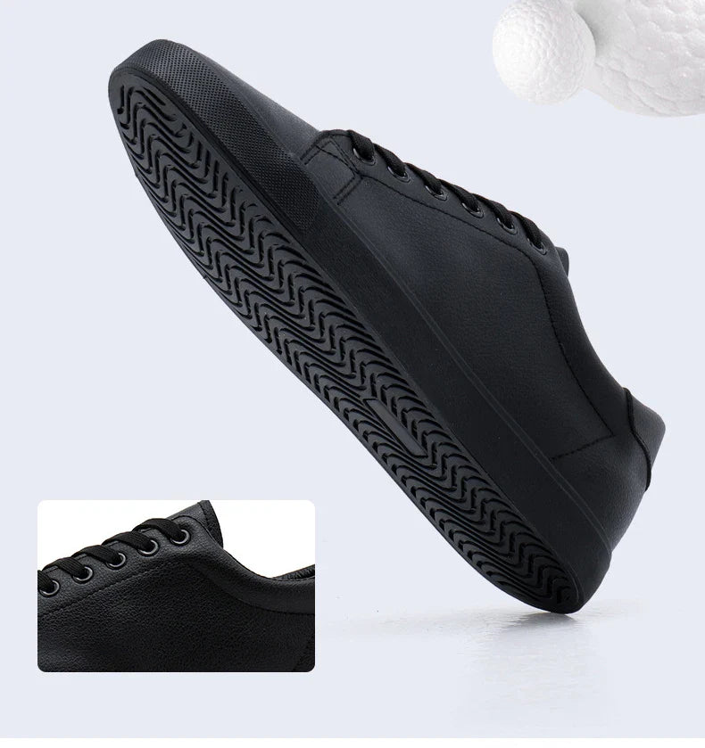 Spring Summer Flat Mens Casual Shoes Soft Pure Black Fashion Male Footwear Cool Young Man Street Style Comfortable