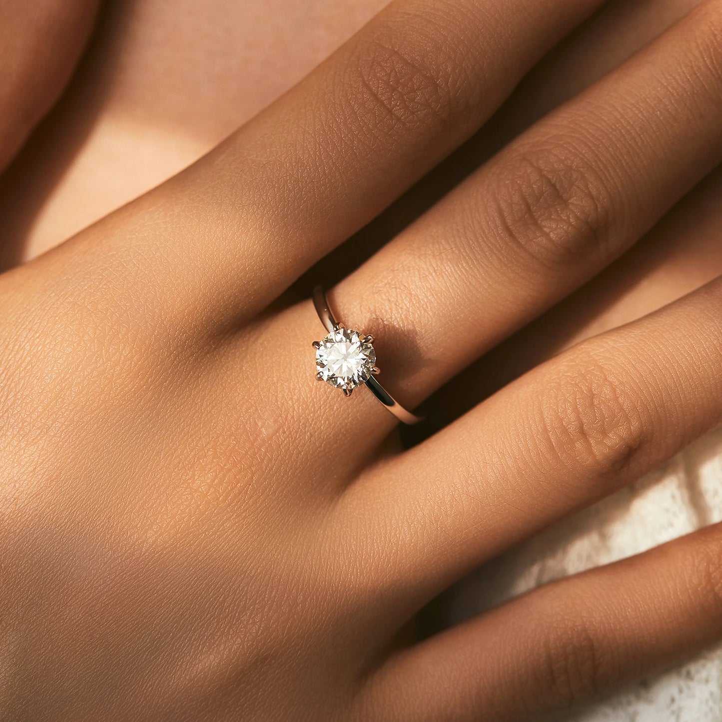 1CT Moissanite Lab Diamond Ring For Women 925 Sterling Silver Wedding Engagement Platinum Plated Fine Jewelry