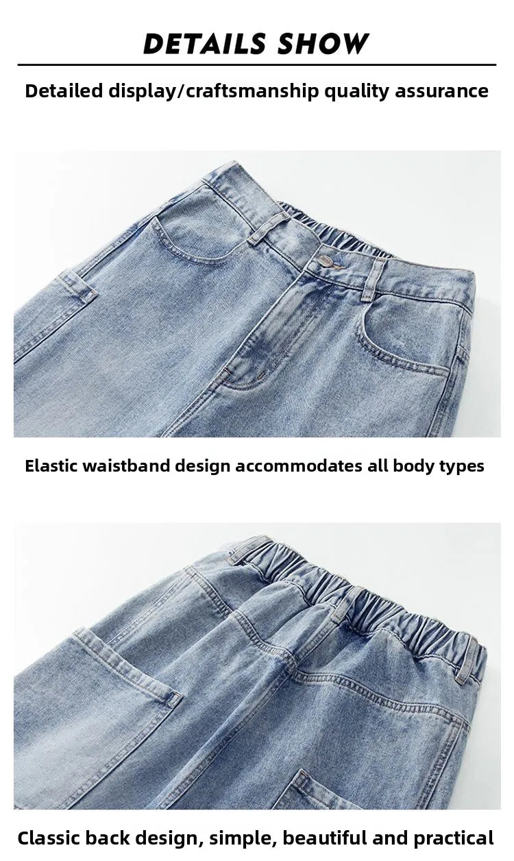 Calça Jeans Masculina de Outono e Inverno, Estilo Americano, com Bolsos Retos e Versátil, em Três Cores para Escolher