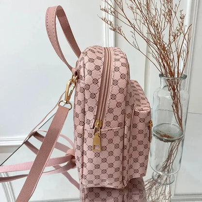 Classic floral material backpack for women, fashionable student backpack for women, daily shopping bag for women