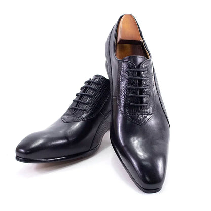 Luxury Genuine Leather Men's Dress Shoes Oxford Handmade Formal Office Business Wedding Classic Lace-Up Footwear