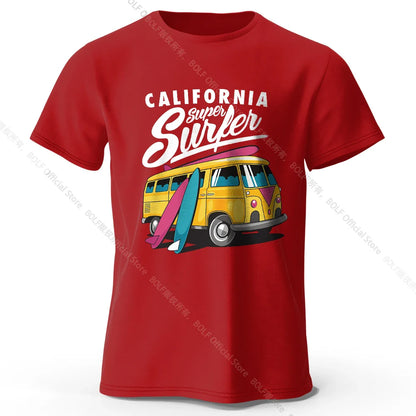 Surfer Sunrise Silhouette Printed Unisex Men Women T-Shirt Tees Tops 100% Cotton Ocean Wave Graphic Morning Ritual