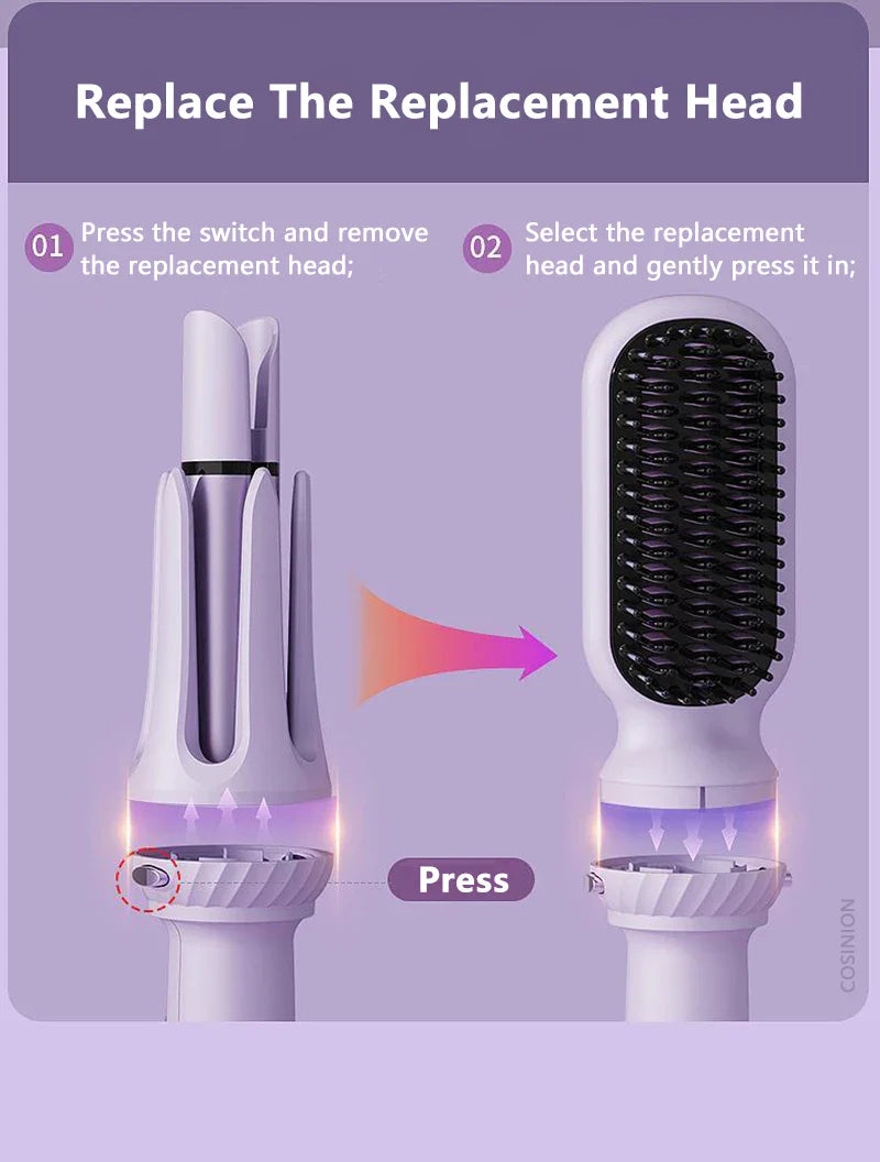 3 IN 1 Negative Ions 28mm & 32mm Roll Automatic Hair Curler Heating Straight Hair Comb Electric Ceramic Curling Iron Hair Stick