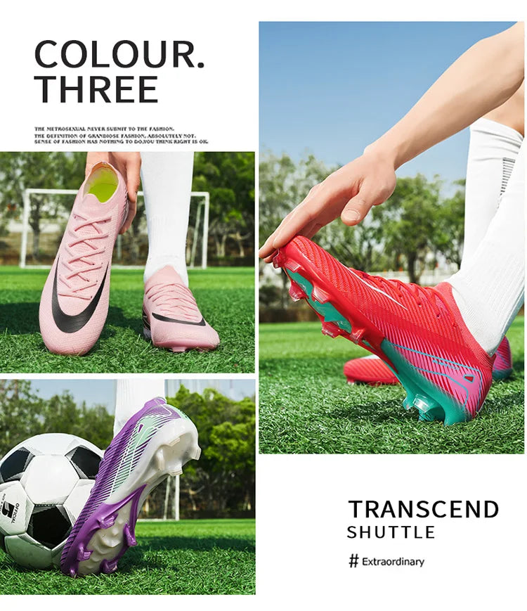 High-quality Breathable Soccer Cleats for Men Women Outdoor Artificial Grass Match Training FG Football Shoes