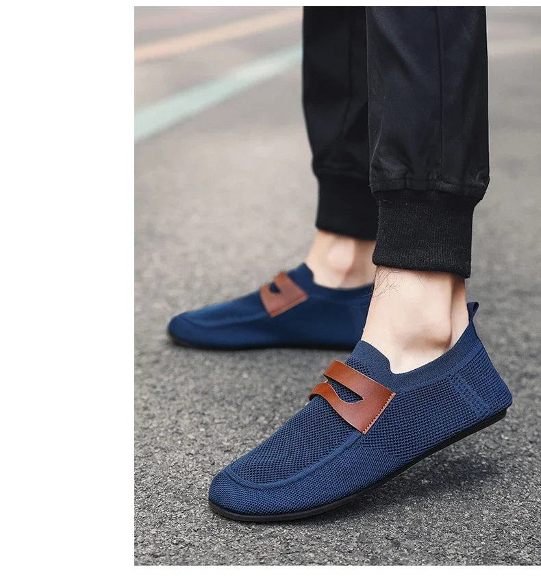 Men's Non Slip Loafers Thin Bottom Breathable Casual Slip on Lightweight Fashion Loafer Comfortable Driving Office Shoes