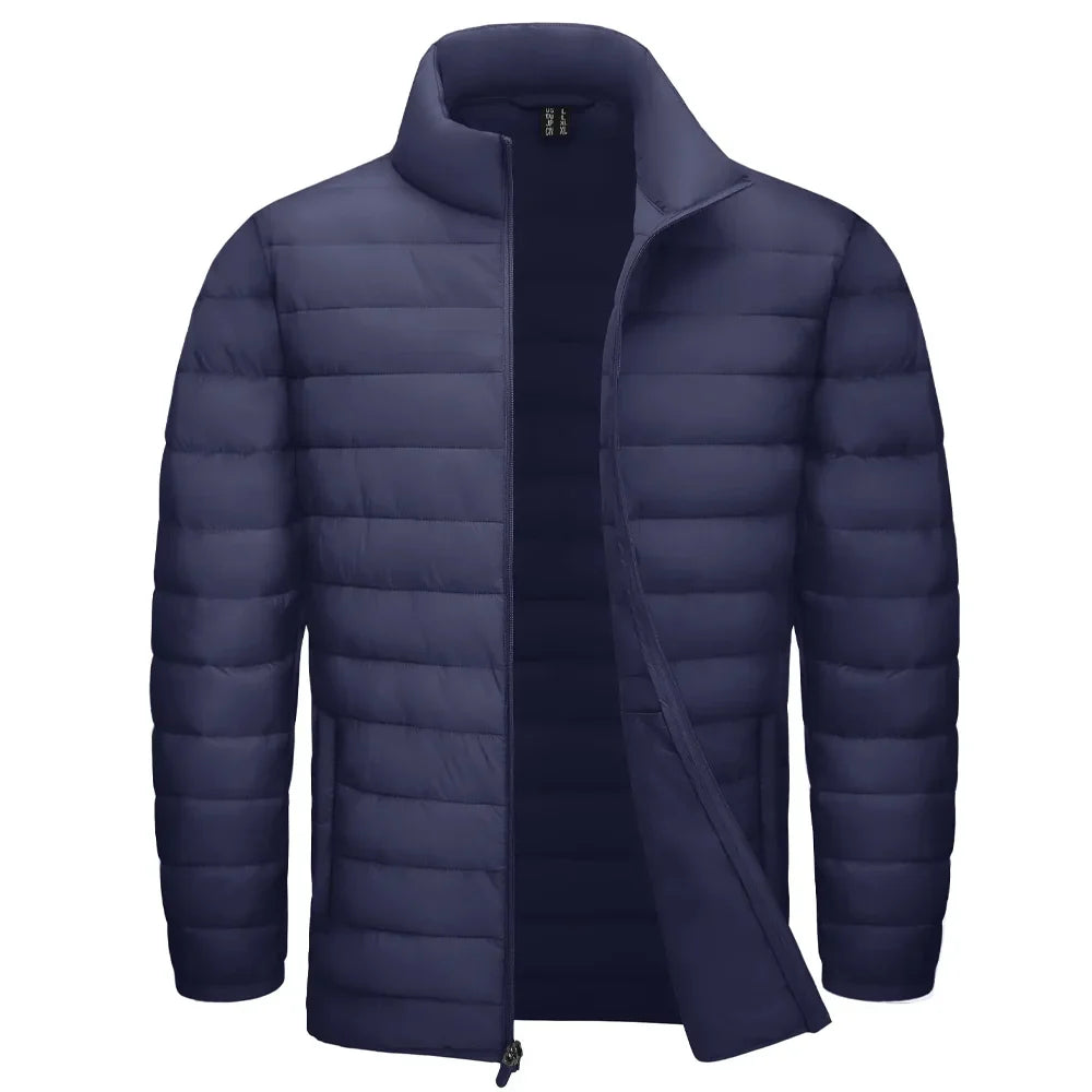 Stand Collar Lightweight Puffer Jackets Mens Quilted Jacket Water Resistant Ripstop Down Insulated Windbreaker Coats