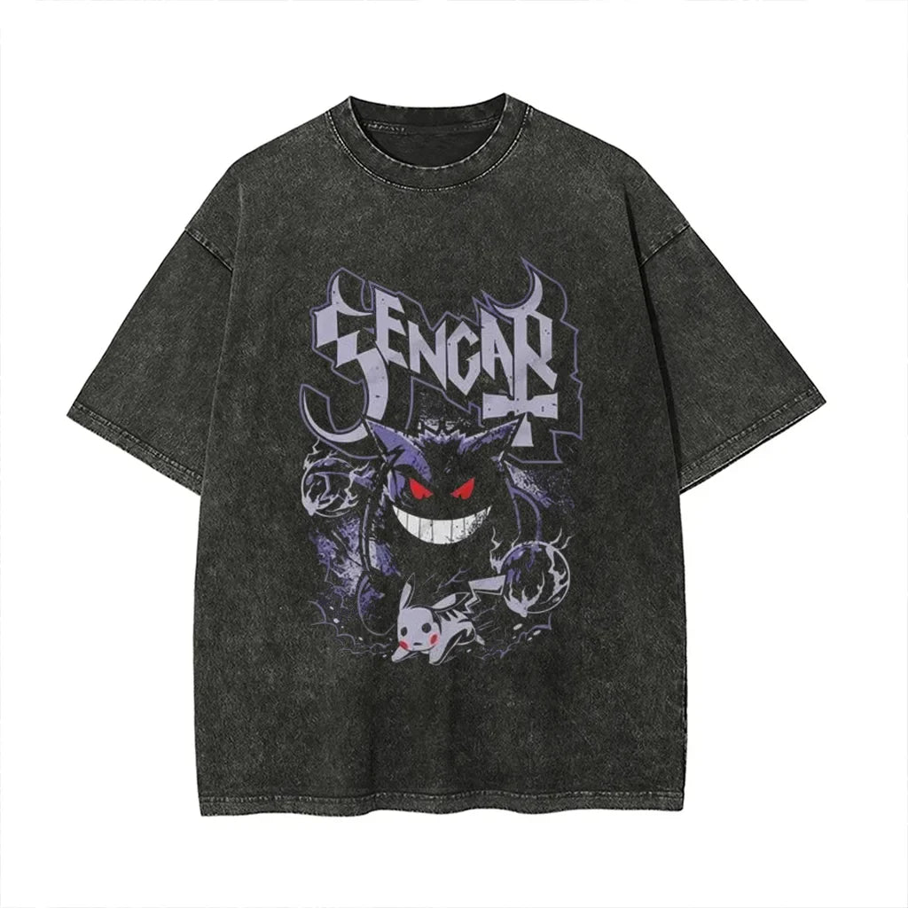 Vintage Wash T-Shirt Man Women Graphic Tee Short Sleeve Tee Loose Casual Tops Y2k Summer