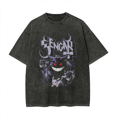 Vintage Wash T-Shirt Man Women Graphic Tee Short Sleeve Tee Loose Casual Tops Y2k Summer