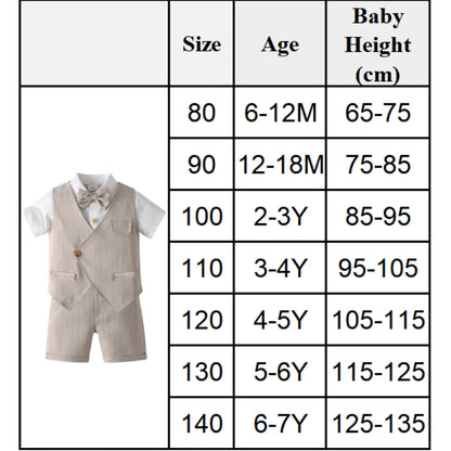 Flower Boys Wedding Outfit for 1-7 Years Kids Gentleman Vest Suit Children Birthday Formal Summer Clothes