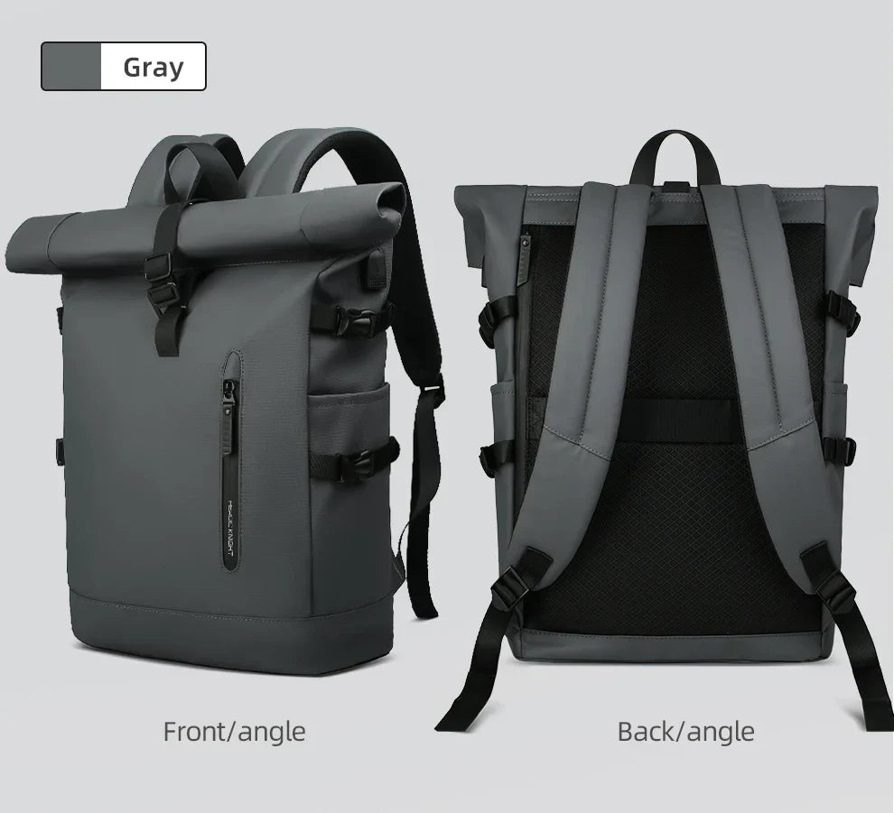 Expandable Travel Backpack Men Large Capacity Waterproof 15.6” Laptop Bag Hiking Rucksack Cycling Daypack Bag with USB Port