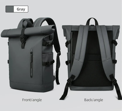 Expandable Travel Backpack Men Large Capacity Waterproof 15.6” Laptop Bag Hiking Rucksack Cycling Daypack Bag with USB Port