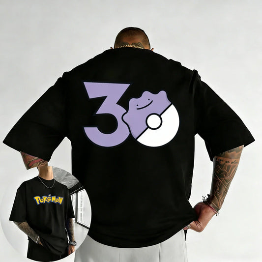 30th Anniversary Ditto Printed T-shirt Summer New Men's and Women's Trendy Large Loose Casual Y2K Short Sleeve Top