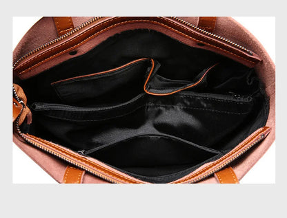 Women Genuine Leather Shoulder Bags Retro Fashion Designer Bag Large Capacity Female Versatile Tote Bag Portable Phone Bag Girl