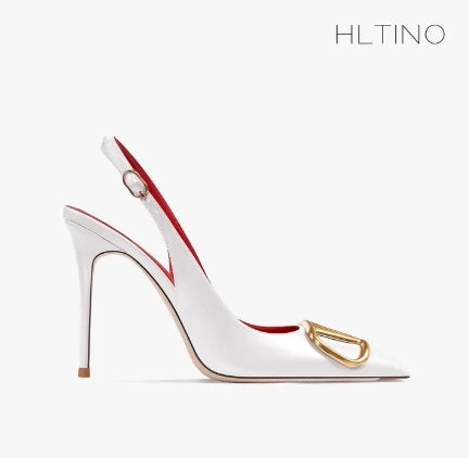 Fahion Slingback Black Comfortable Women Summer Shoes Very High Heel Sandals 2025 Trend for Wedding Party Dress