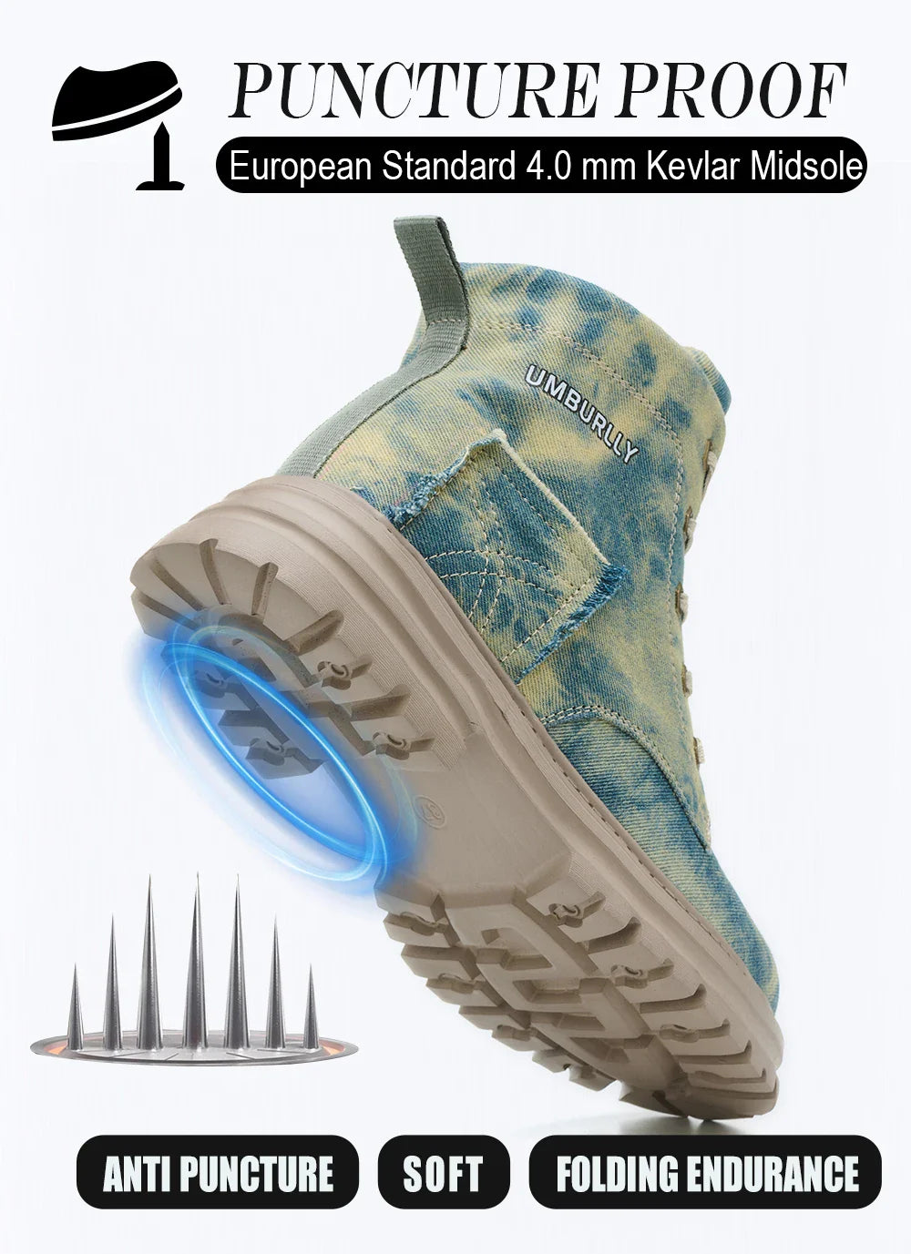 2025 New Fashion Women's Safety Shoes Smashing Steel Head Puncture Proof Kevlar Street Outdoor Light Women's Work Boots