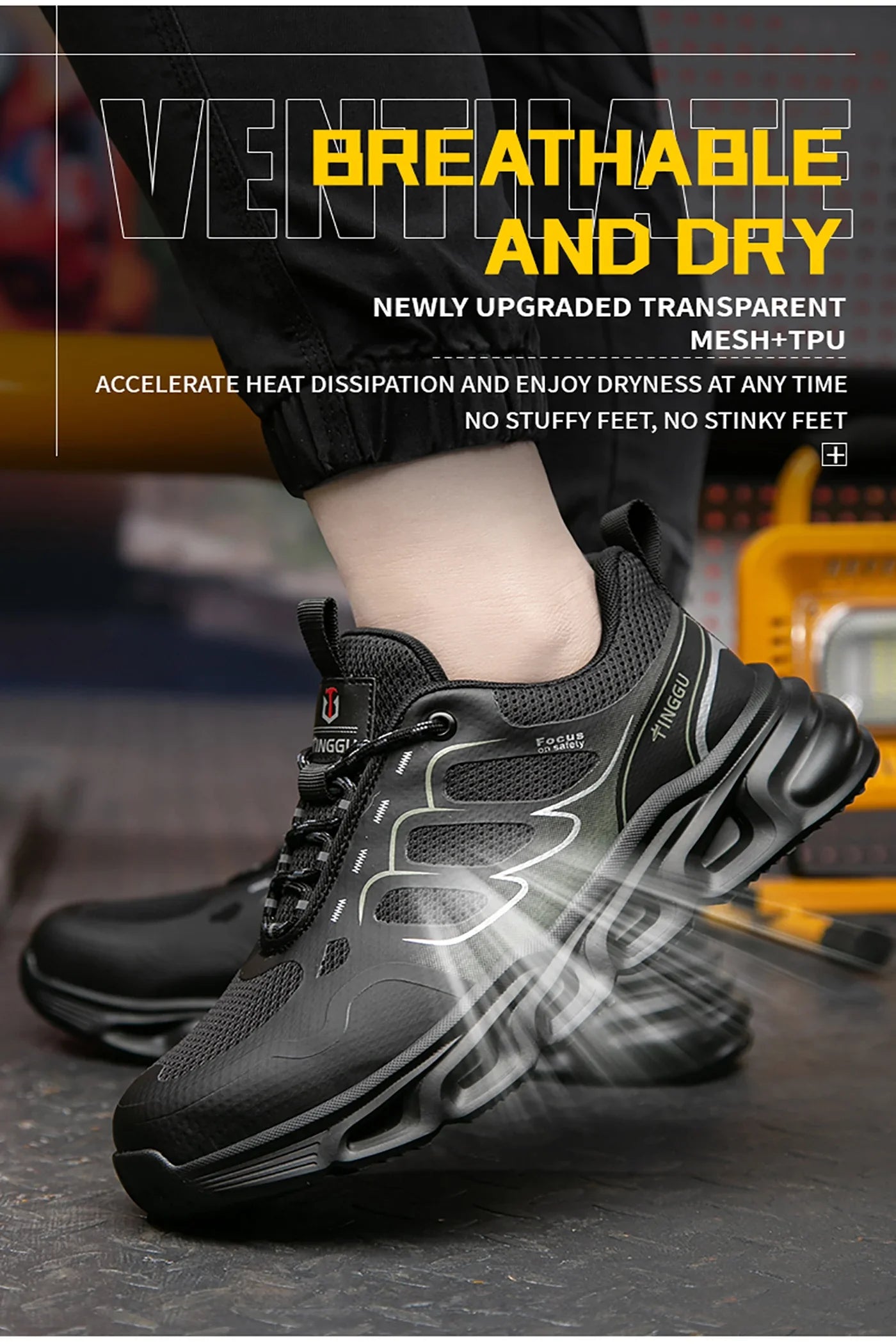 NEW Rotary Buckle Security Boots for Men WorkSneakers Women Boots Breathable Steel Toe ShoesSafety Puncture-Proof Men Boots