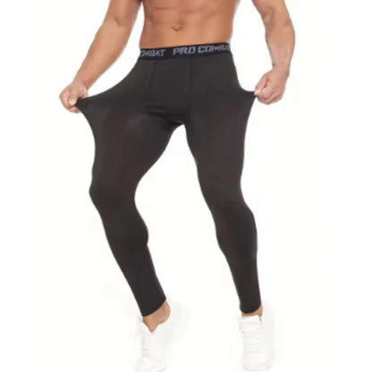 Men Compression Tight Leggings Running Sports Male Gym Fitness Jogging Pants Quick Dry Trousers Workout Training Yoga Bottoms