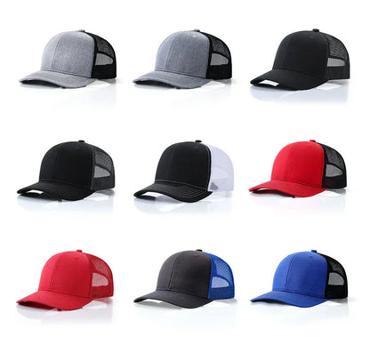 Custom embroidered logo hat Men's and women's mesh cap cotton baseball cap design DIY picture printing logo hat Summer sun hat