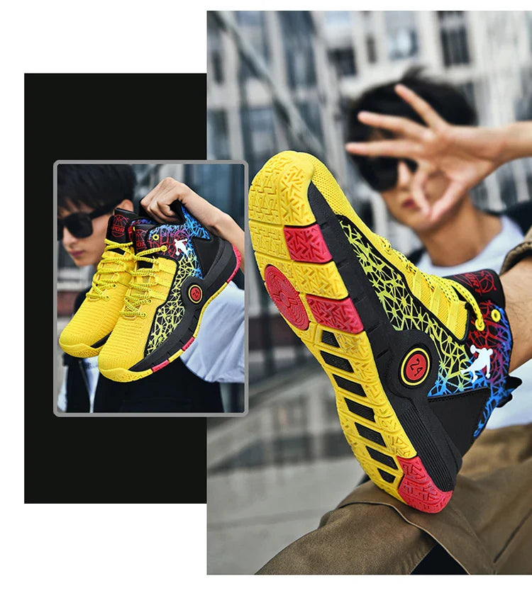 Kids Basketball Shoes Anti-slip High-Top Basketball Combat Boots Boys Girls Cushioned Trainers Children‘s Ankle Support Sneakers