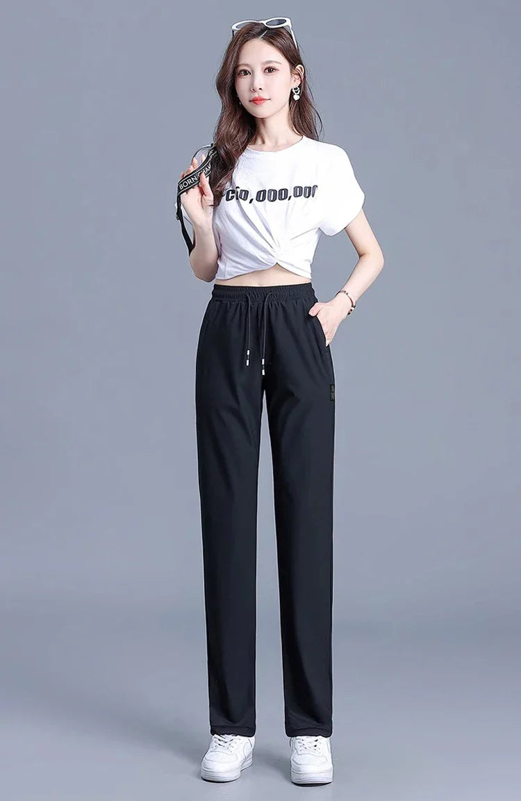 Loose broad legs lazy casual casual straight-leg pants