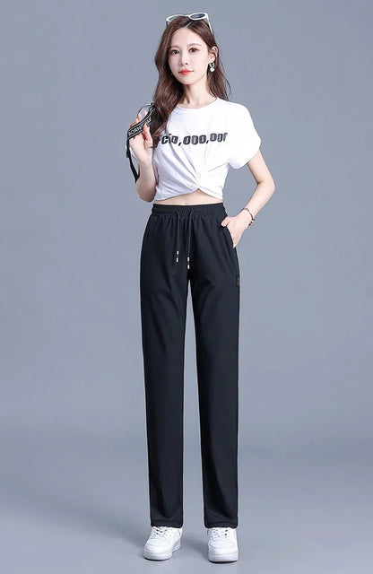 Loose broad legs lazy casual casual straight-leg pants