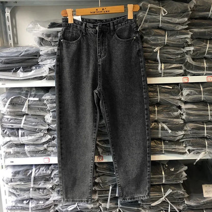 High-Waisted Slimming Harem Jeans Trendy Fashion Denim Pants