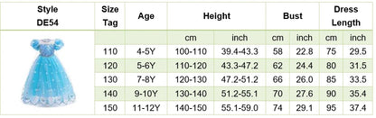 Children Princess Fancy Costume Elsa Party Carnival White Dress Up for Girl Christmas Birthday Cosplay Belle Snowflake Vestidoes