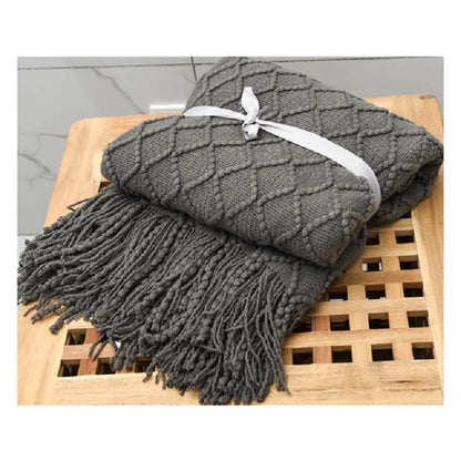 Aesthetic Nordic Plaid Knitted Throw Thread Blankets on the Bed Sofa Throw Travel TV Nap Blankets Soft Towel Bed Plaid Tapestry
