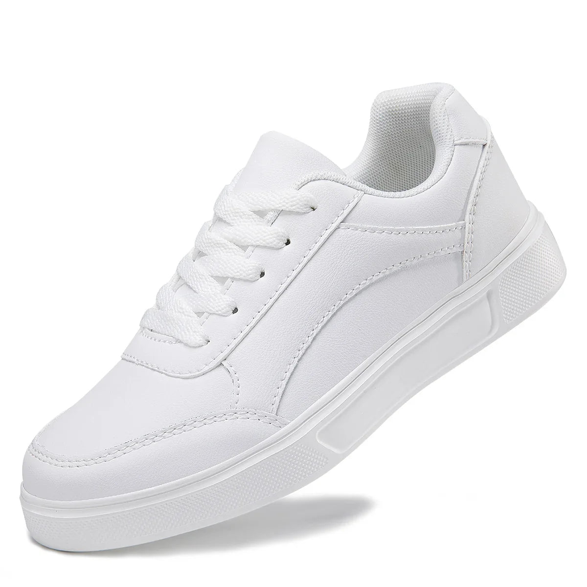 Baasploa Tênis Casual Feminino de Couro com Plataforma para Mulheres Clássicos Confortáveis Sapatos de Skate Antiderrapantes