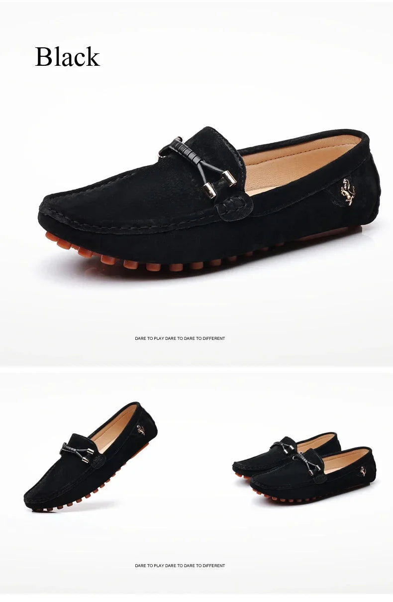 Men's Loafers Soft Lightweight Casual Driving Office Shoes Non Slip Comfortable Suede Loafers for Men Plus Size 48