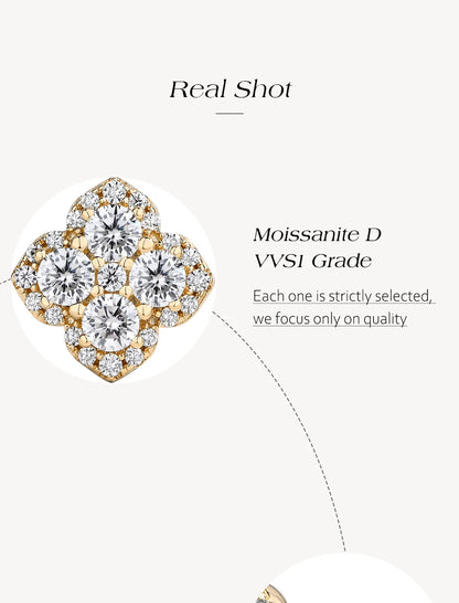 Full Moissanite Diamond Earrings D VVS1 For Women S925 Sterling Silver 18k Gold Plated Engagement Wedding Jewelry Gifts