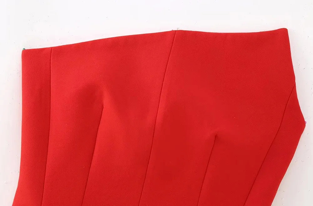 Women's Asymmetrical Bustier Tops, Sexy Backless, Side Zipper, Female Camis, Fashion