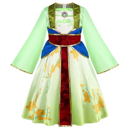 Kids Mulan Cosplay Princess Dress Girls Chinese Style Hanfu Traditional Costume Children Birthday Carnival Party Fairy Clothing