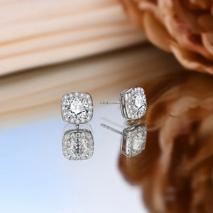 Luxurly 1.0ct Moissanite Earrings Diamond 925 Sterling Silver Gold Plated Moissanite Fine Jewelry Certificate Wholesale
