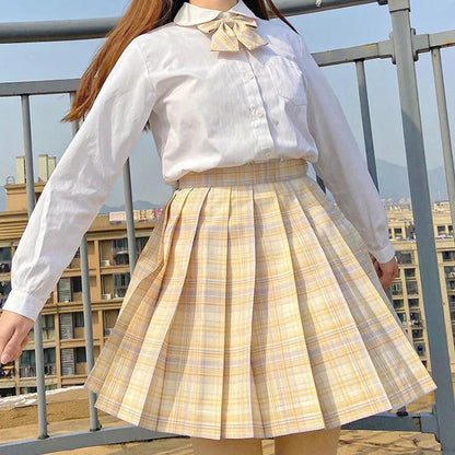 Plaid Women Pleated Skirt Bow Knot Summer High Waist Preppy Girls Dance Mini Skirt Cute A Line Harajuku Sexy Japan Faldas