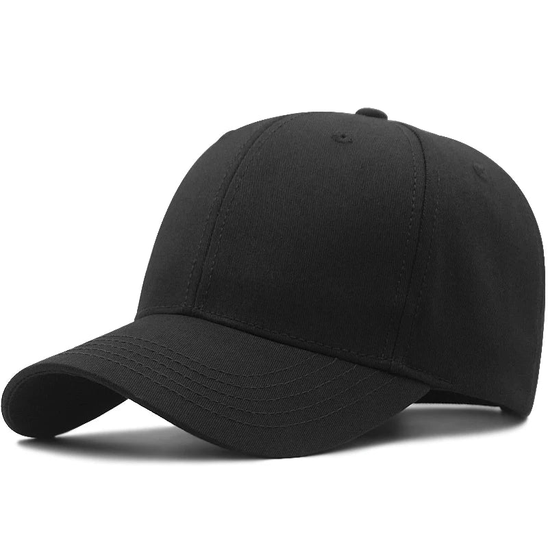 Hard Cotton Big Size Baseball Hat Woman Solid Color Sun Cap Hiphop Man Plus Size