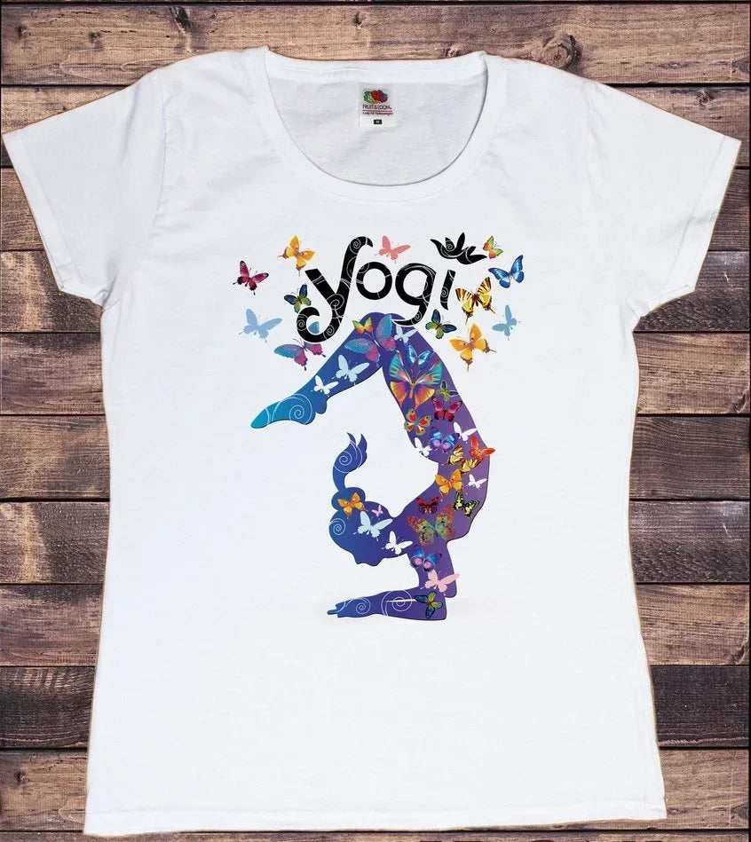 Yoga Print Tshirt Women Bird Om Aum Jade Buddha Meditation Tie Die T Shirt Femme T-Shirt Tops