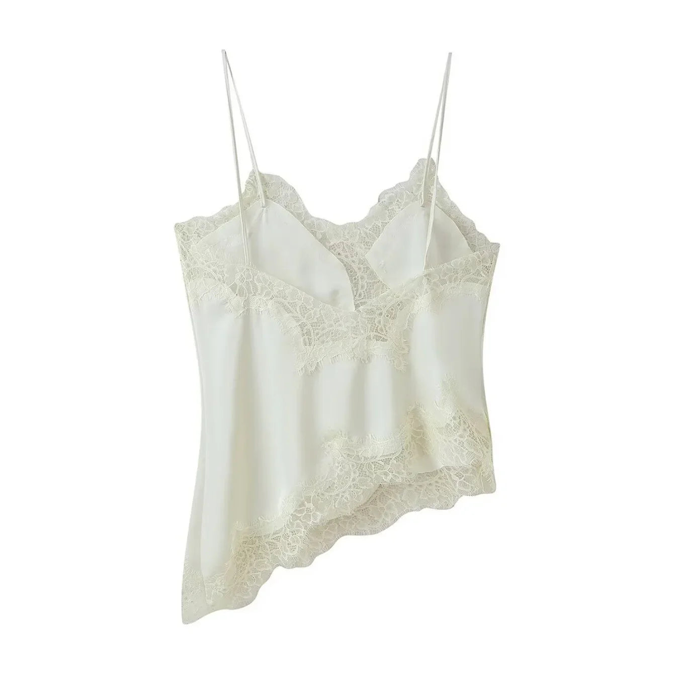 Lace Patchwork Short Camisole Stain Tops For Women Sexy Backless Tops Summer Sleeveless Women Straps Beach Top Female