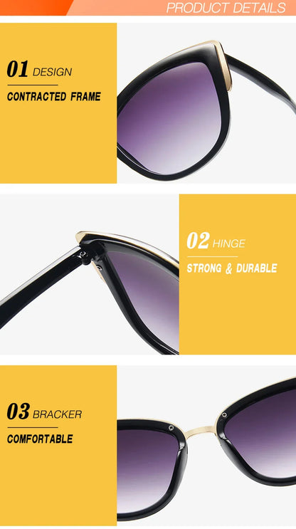 Retro Cateye Sunglasses for Women Polarized Vintage Classic Eyewear UV400 Protection
