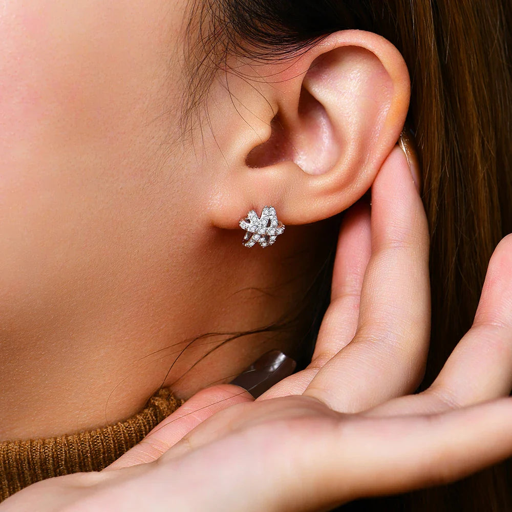 D VVS1 Color Round Cut 1.5mm Moissanite Stud Earrings for Women Solid 925 Sterling SIlver For Woman Birthday Party Gift