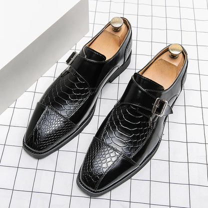Leather Designer Brand Monks Snake Luxury Men Casual Office Business Man Loafers Mens Moccasins Driving Wedding Dress Male Shoes