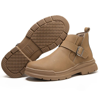 Unisex Steel Toe Waterproof Safety Boots Rubber Sole Anti-smash Anti-puncture Non-slip Durable Work Shoes Comfort Breathability.