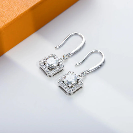 1ct D Color Moissanite Drop Earrings 925 Sterling Silver 18k Gold Plated Earrings for Woman Jewelry Gifts Wholesale