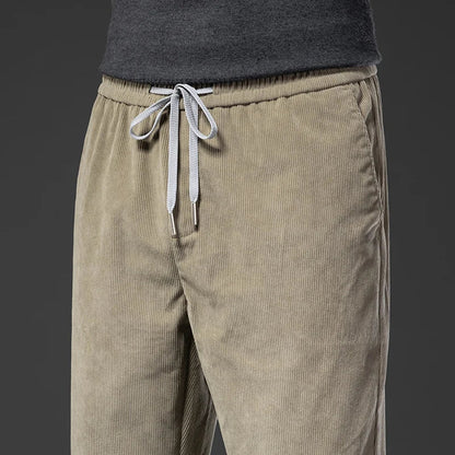 Men's Corduroy Straight Casual Pants Spring Autumn Business Leisure Fashion Trousers Regular Fit Male Pants Brand Clothes