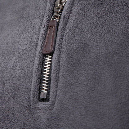 Thicken Warm Fleece Jacket for Men Zipper Neck Pullover Men's Sweatshirt Soft Shell Mens Jacket