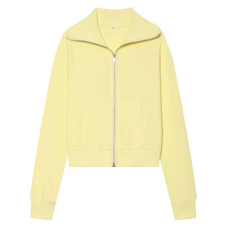 Women's Suits Flare Pants Sets 2 Piece Set Fleece Elastic Waist Trouser Suit Cropped Sweatshirts Jacket Two-Piece Set