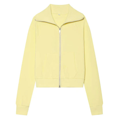 Women's Suits Flare Pants Sets 2 Piece Set Fleece Elastic Waist Trouser Suit Cropped Sweatshirts Jacket Two-Piece Set